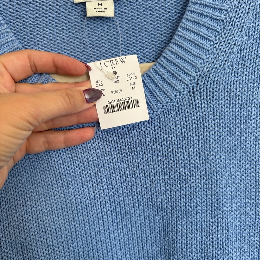 NWT J by J. Crew Light Blue Knit Sweater - Picture 3 of 8